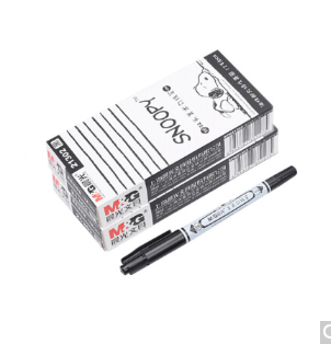 晨光（M&G）记号笔 勾线笔 双头美术勾线笔史努比海洋风 学生文具 SPM21302 12支/盒