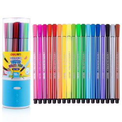 得力（deli） 7066 绚丽多彩可洗水彩笔/绘画笔 18色/筒 包装颜色随机