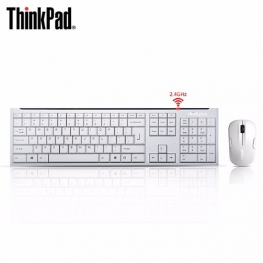 THINKPAD EC200 联想thinkplus 无线键鼠套装 电脑笔记本键盘鼠标套装 白色