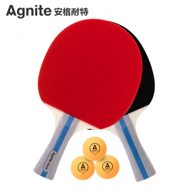 得力（deli） F2350 安格耐特（Agnite）横拍乒乓球拍对拍套装双面反胶双拍（正红反黑） （计价单位：付）