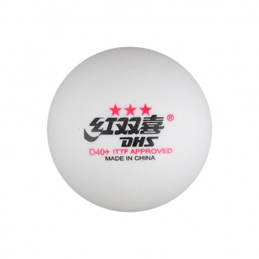 红双喜 S136659 DHS红双喜乒乓球三星 赛顶ABS新材料40+ 3星专业比赛球 白色 12只/套 DHS051201