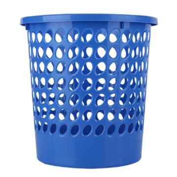 得力 9556 垃圾桶，得力 蓝色圆形塑料，9556