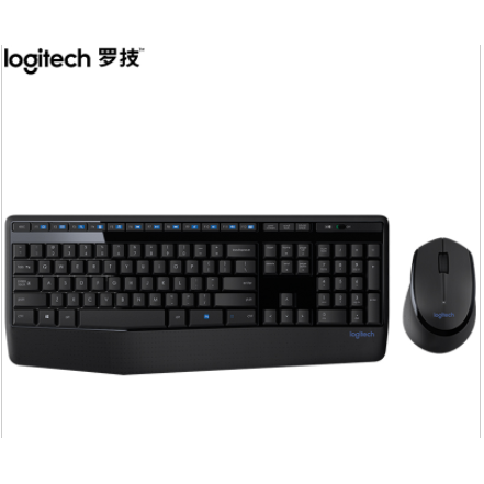 罗技（Logitech）无线键盘 键鼠套装 无线键鼠套装 办公键鼠套装 黑色